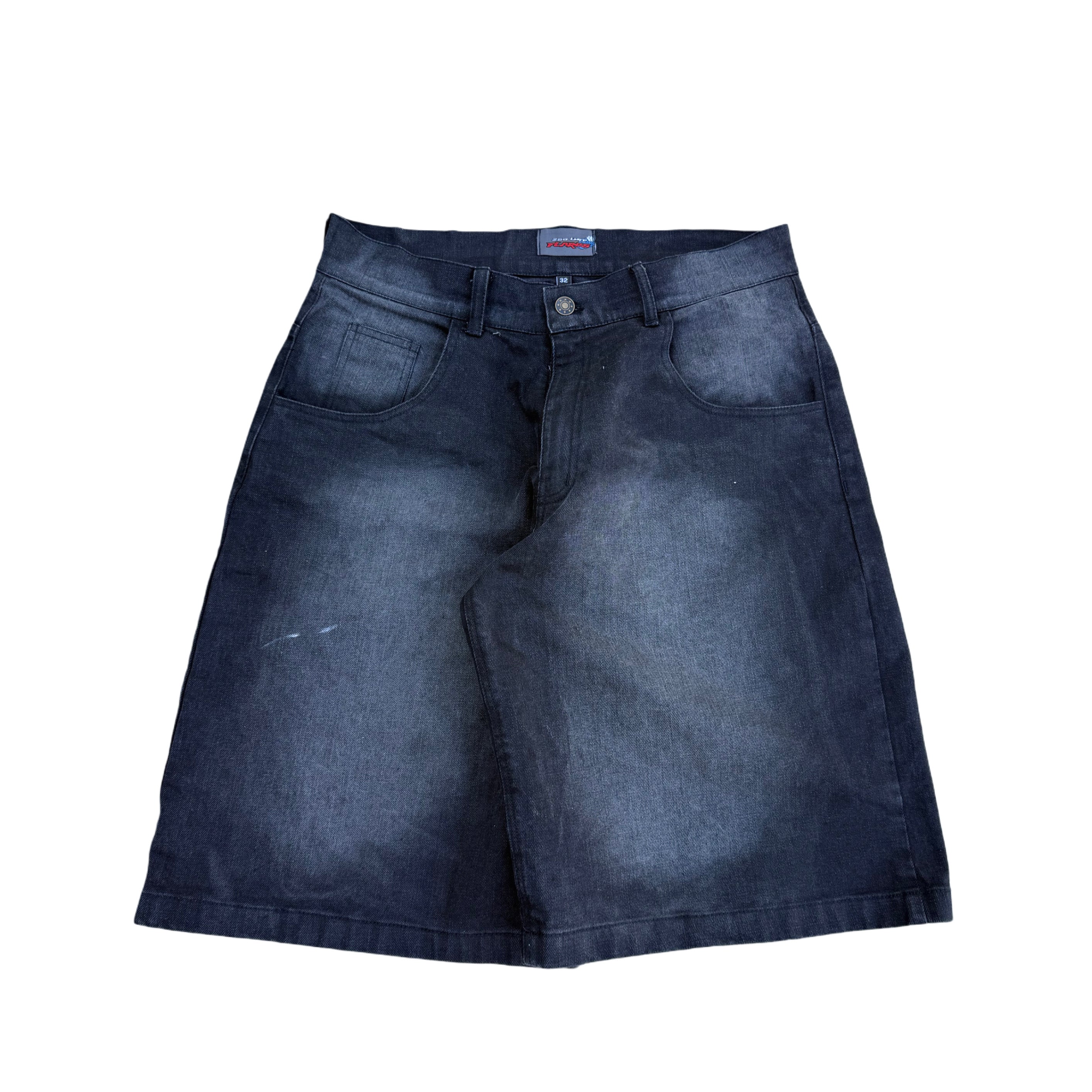 Black Denim Flares Jorts